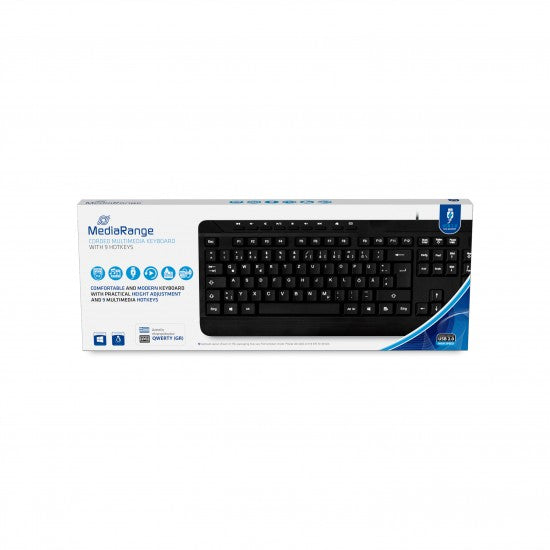 MediaRange Multimedia Keyboard, Wired (Black) (MROS102-GR) - ledmania.gr