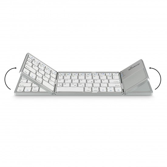 MediaRange Foldable and Rechargeable Bluetooth keyboard 64 keys with touchpad Silver (MROS133-GR) - ledmania.gr