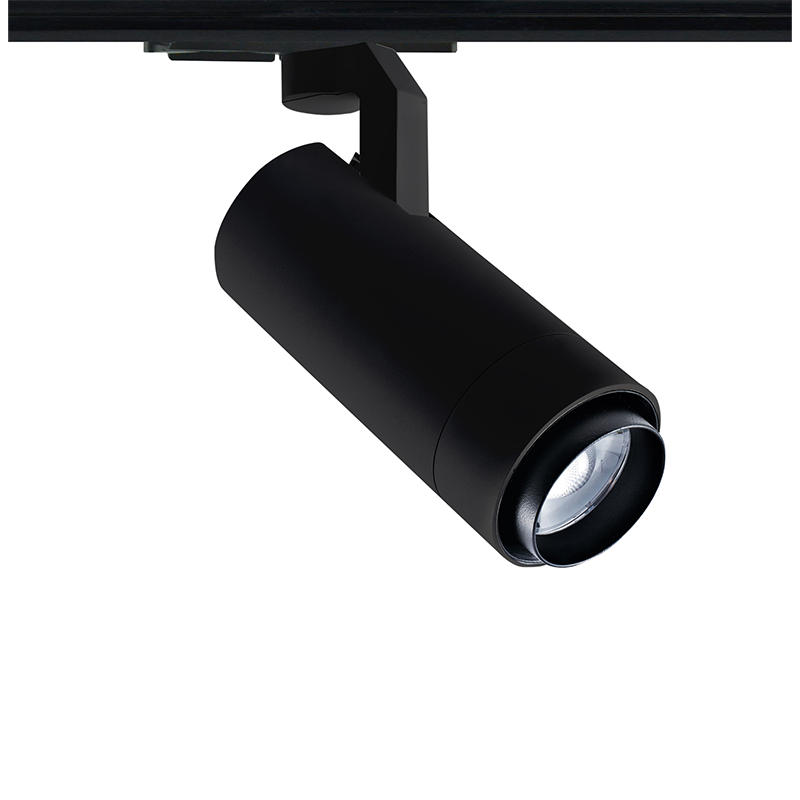 SAND BLACK LED ZOOMABLE TRACK LUMINAIRE 15W 3000K 1-PHASE 20-50° 1450LM MAX. 230V AC Ra80 5YRS - ledmania.gr