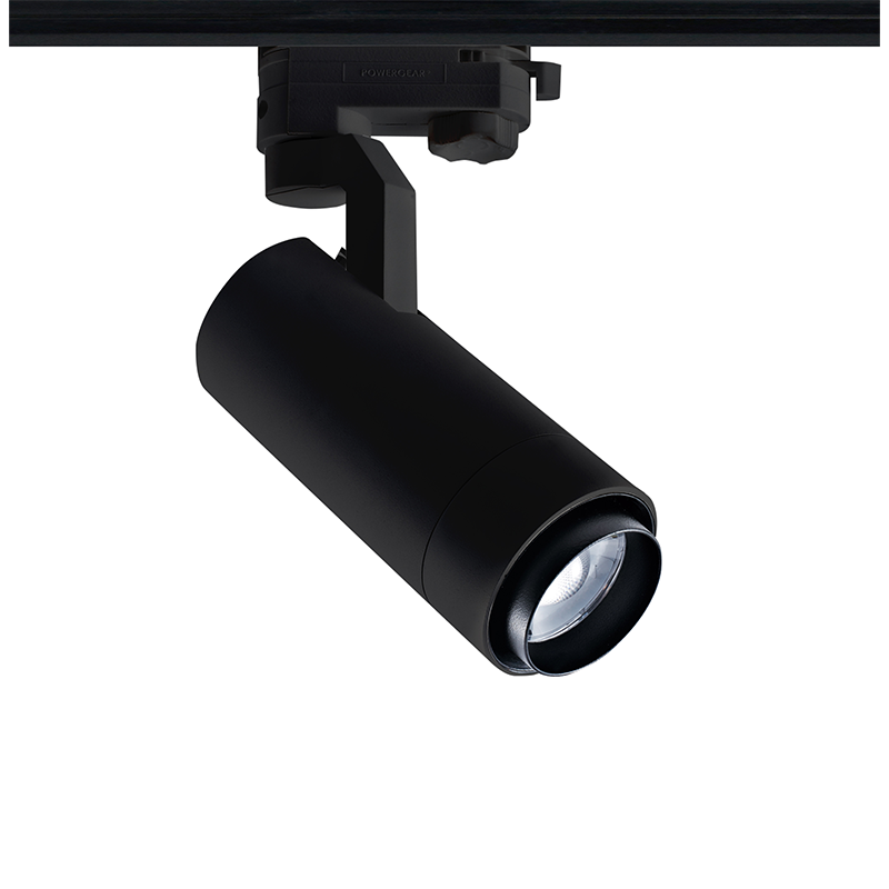 SAND BLACK LED ZOOMABLE TRACK LUMINAIRE 15W 4000K 3-PHASE 20-50° 1500LM MAX. 230V AC Ra80 5YRS - ledmania.gr