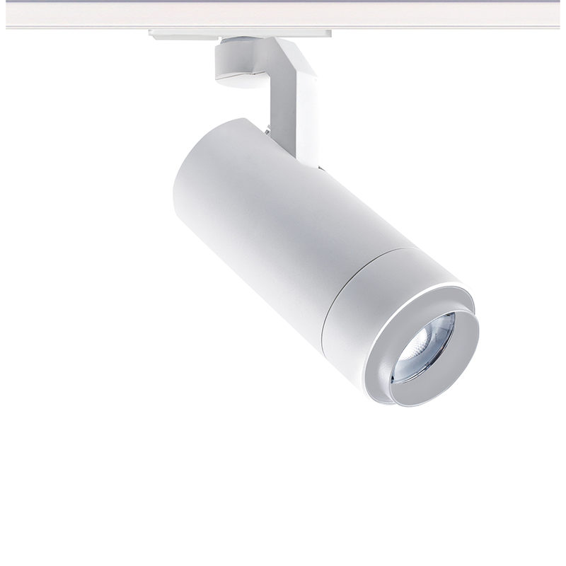 SAND WHITE LED ZOOMABLE TRACK LUMINAIRE 15W 4000K 1-PHASE 20-50° 1500LM MAX. 230V AC Ra80 5YRS - ledmania.gr