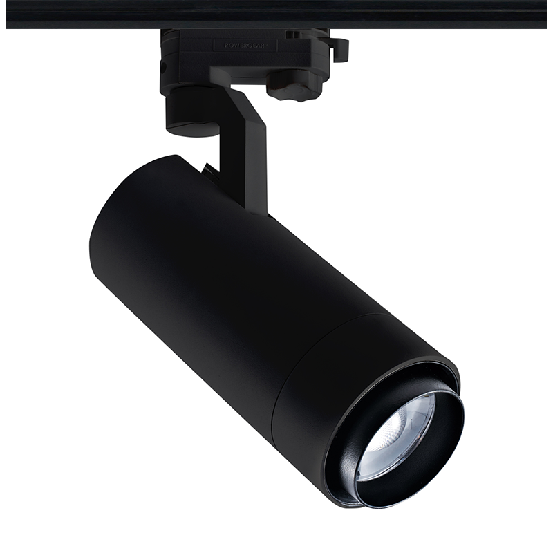 SAND BLACK LED ZOOMABLE TRACK LUMINAIRE 25W 3000K 3-PHASE 25-60° 2800LM MAX. 230V AC Ra80 5YRS - ledmania.gr