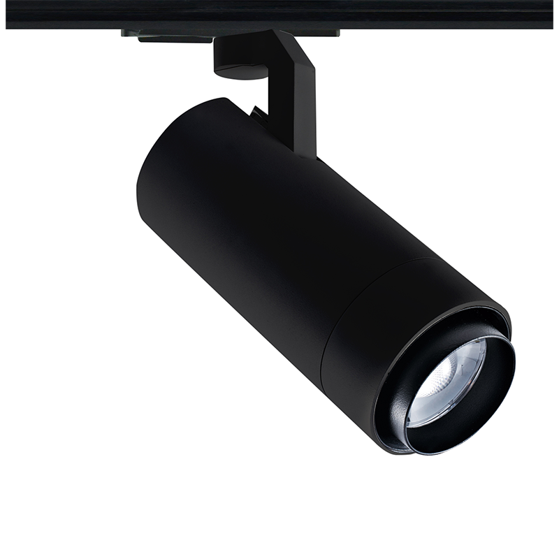 SAND BLACK LED ZOOMABLE TRACK LUMINAIRE 25W 4000K 1-PHASE 25-60° 3000LM MAX. 230V AC Ra80 5YRS - ledmania.gr