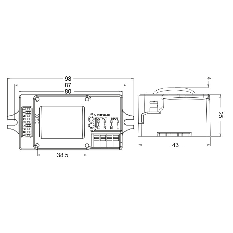 MICROWAVE MOTION SENSOR IP20 FOR UFO & MOUNTING BRACKET - ledmania.gr