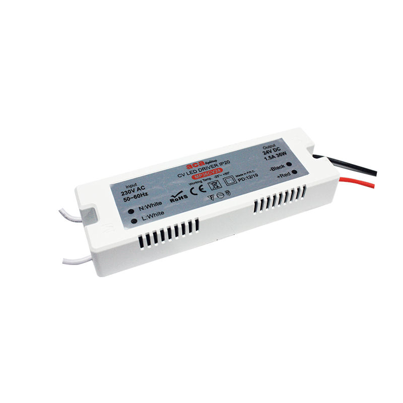 MINI PLASTIC CV LED DRIVER 36W 230V AC-24V DC 1.5A IP20 WITH CABLES - ledmania.gr