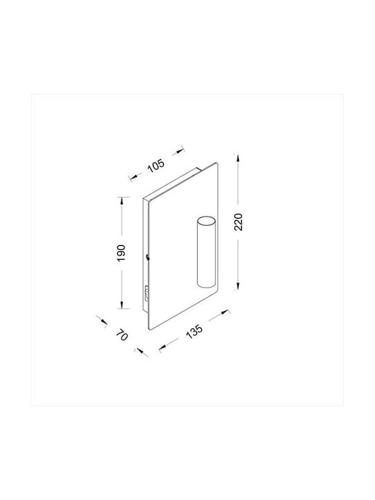 ΕΠΙΤΟΙΧΙΟ Φ/Σ 1ΧΕ14 ΜΕΤΑΛΛΙΚΟ ΛΕΥΚΟ 14Χ7ΧΗ22CM - ledmania.gr