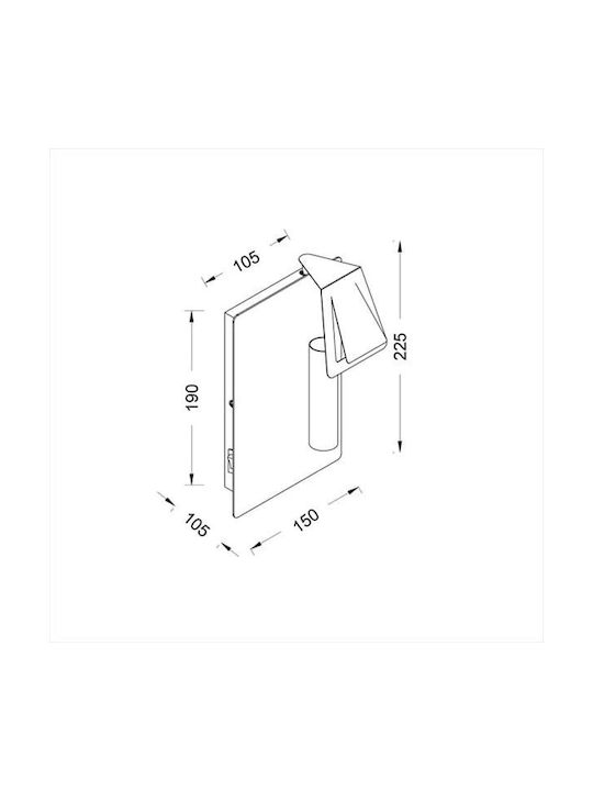 ΕΠΙΤΟΙΧΙΟ Φ/Σ 1ΧΕ14 ΜΕΤΑΛΛΙΚΟ ΛΕΥΚΟ 15Χ11ΧΗ23CM - ledmania.gr