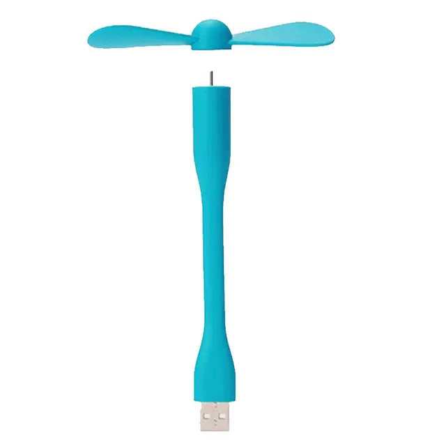 Μίνι ανεμιστήρας USB Ευέλικτος εύκαμπτος ανεμιστήρας για φορητό υπολογιστή Power Bank-εναλλασσόμενου ρεύματος-Μπλέ-τεμ.1 - ledmania.gr