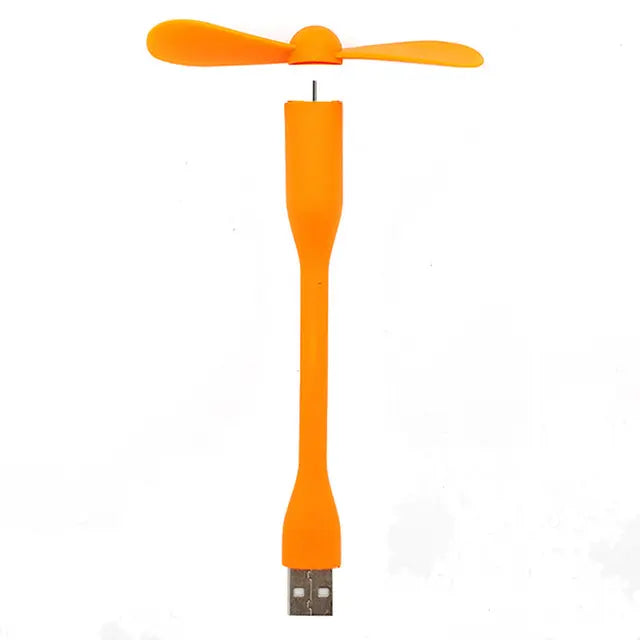 Μίνι ανεμιστήρας USB Ευέλικτος εύκαμπτος ανεμιστήρας για φορητό υπολογιστή Power Bank-εναλλασσόμενου ρεύματος-Πορτοκαλί-τεμ.1 - ledmania.gr