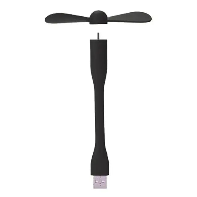 Μίνι ανεμιστήρας USB Ευέλικτος εύκαμπτος ανεμιστήρας για φορητό υπολογιστή Power Bank-εναλλασσόμενου ρεύματος-Μαύρος-τεμ.1 - ledmania.gr