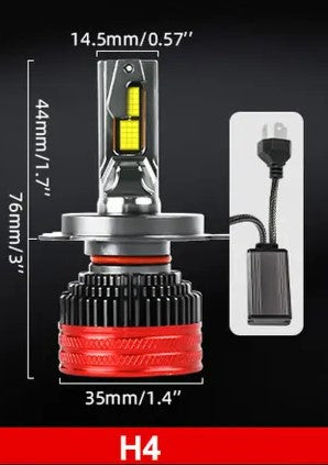 H4 Canbus R11 Νέα σχεδίαση υψηλής ισχύος 180W-30000LM Λαμπτήρες αυτοκινήτου Led Canbus Ψυχρο Λευκο-σετ 2τεμ. - ledmania.gr