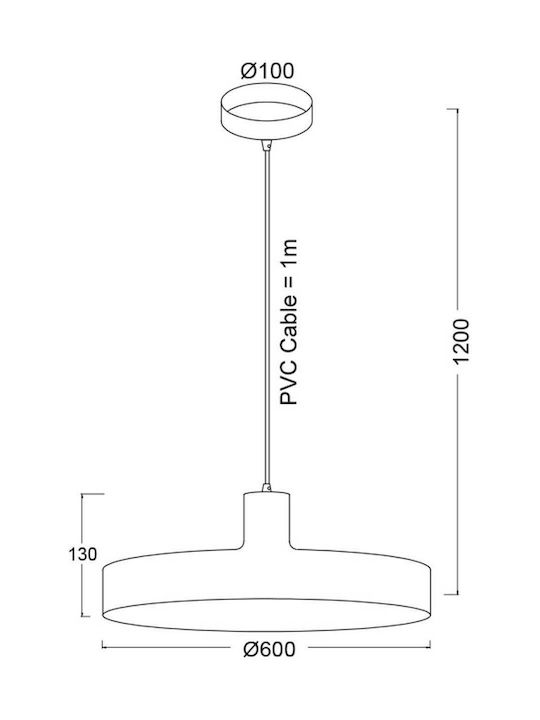 ΚΡΕΜΑΣΤΟ Φ/Σ 1ΧΕ27 ΜΕΤΑΛΛΙΚΟ ΜΑΥΡΟ Φ60ΧΗ120CM - ledmania.gr