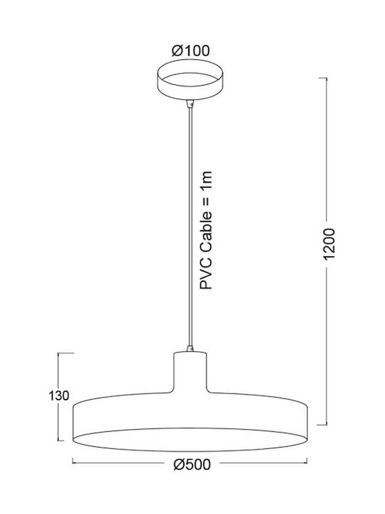 ΚΡΕΜΑΣΤΟ Φ/Σ 1ΧΕ27 ΜΕΤΑΛΛΙΚΟ ΛΕΥΚΟ Φ50ΧΗ120CM - ledmania.gr