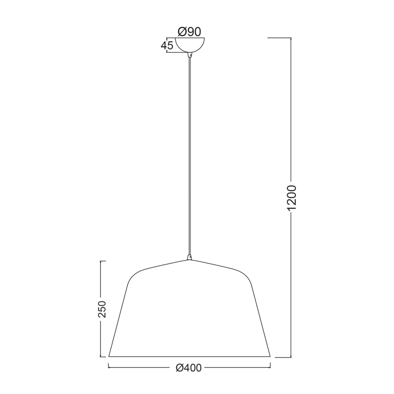 ΚΡΕΜΑΣΤΟ Φ/Σ 1ΧΕ27 ΜΕΤΑΛΛΙΚΟ ΜΑΥΡΟ Φ40ΧΗ120CM PALLADA - ledmania.gr