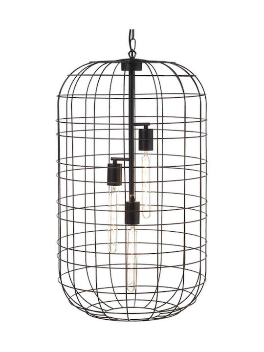 ΚΡΕΜΑΣΤΟ Φ/Σ 3ΧΕ27 ΜΕΤΑΛΛΙΚΟ ΜΑΥΡΟ Φ43ΧΗ120CM - ledmania.gr