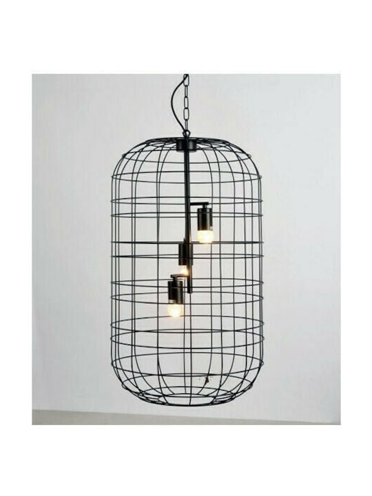 ΚΡΕΜΑΣΤΟ Φ/Σ 3ΧΕ27 ΜΕΤΑΛΛΙΚΟ ΜΑΥΡΟ Φ43ΧΗ120CM - ledmania.gr
