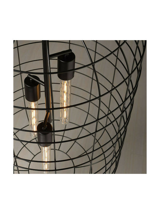 ΚΡΕΜΑΣΤΟ Φ/Σ 3ΧΕ27 ΜΕΤΑΛΛΙΚΟ ΜΑΥΡΟ Φ43ΧΗ120CM - ledmania.gr