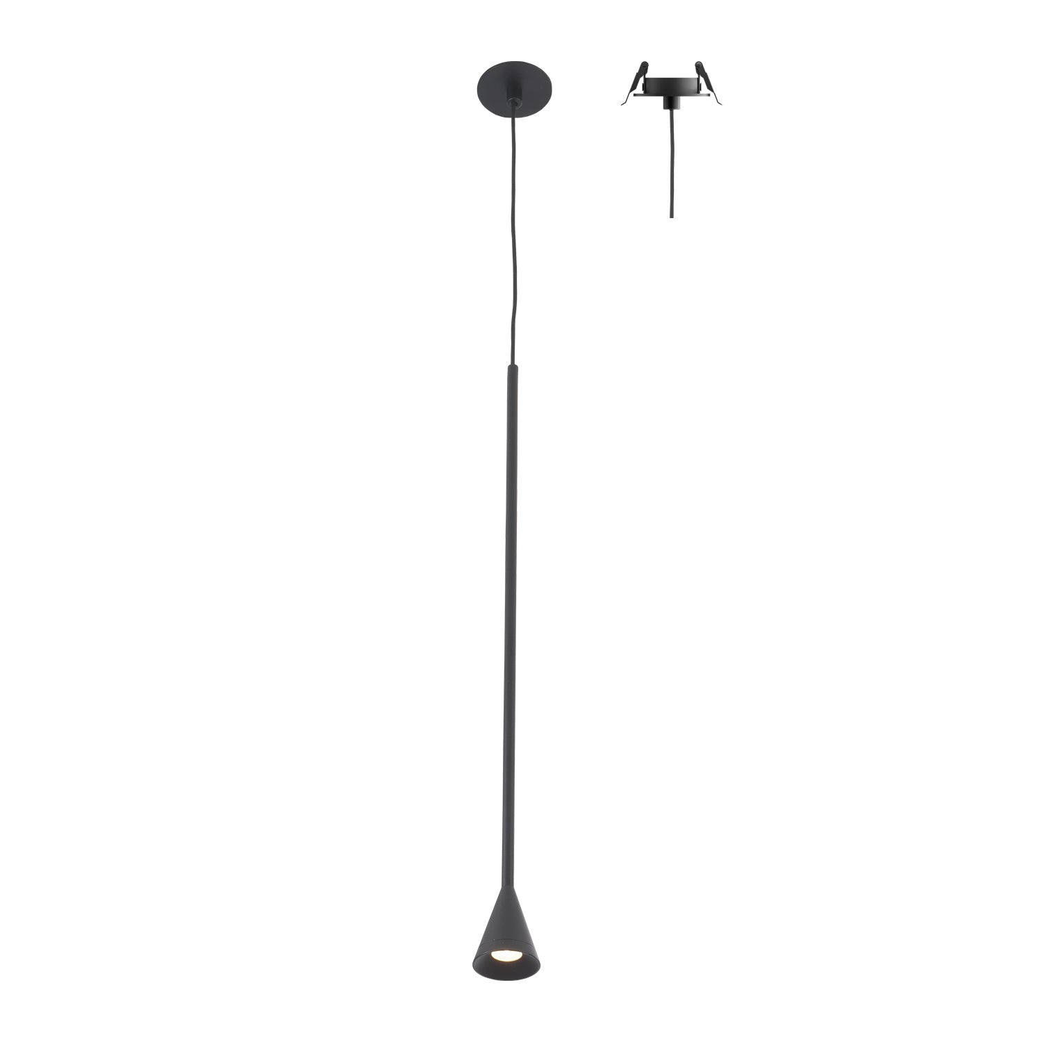 Κρεμαστό Φωτιστικό LED ACA Esthetic OKN5012PBK Αμμώδες Μαύρο 5W 3000K 440lm