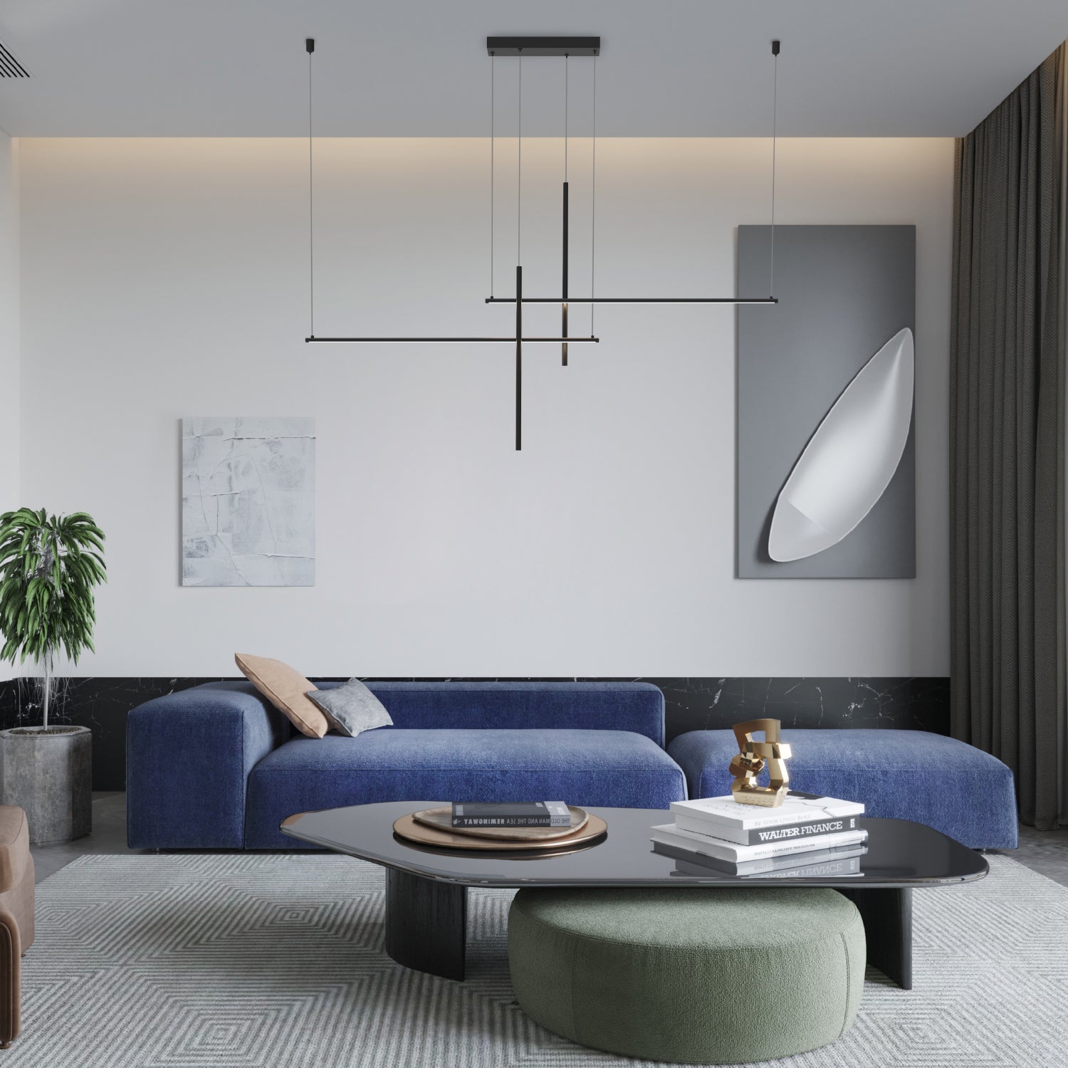 Κρεμαστό Φωτιστικό LED ACA Chiara OKN9600B36 Αμμώδες Μαύρο 36W 3000K 1700lm