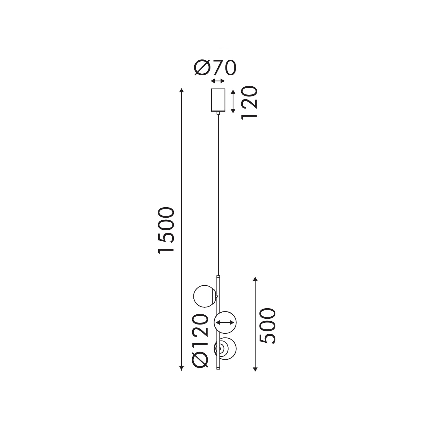 Κρεμαστό Φωτιστικό LED ACA Ball OKN96163BK Αμμώδες Μαύρο 15W 3000K 1650lm