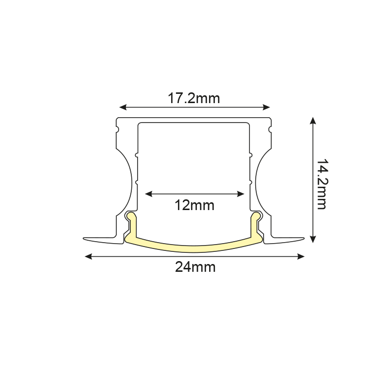 HAZEL ΠΡΟΦΙΛ ΑΛΟΥΜΙΝΙΟΥ P115U ME ΟΠΑΛ PC ΚΑΛΥΜΜΑ 2m/pc-(Τιμή Μέτρου) - ledmania.gr