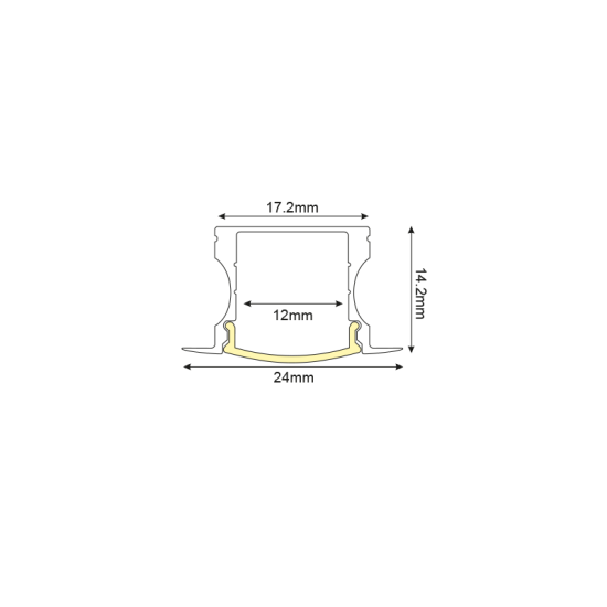 HAZEL ΠΡΟΦΙΛ ΑΛΟΥΜΙΝΙΟΥ P115U ΜΑΥΡΟ ME ΟΠΑΛ PC ΚΑΛΥΜΜΑ 2m/pc-(Τιμή Μέτρου)