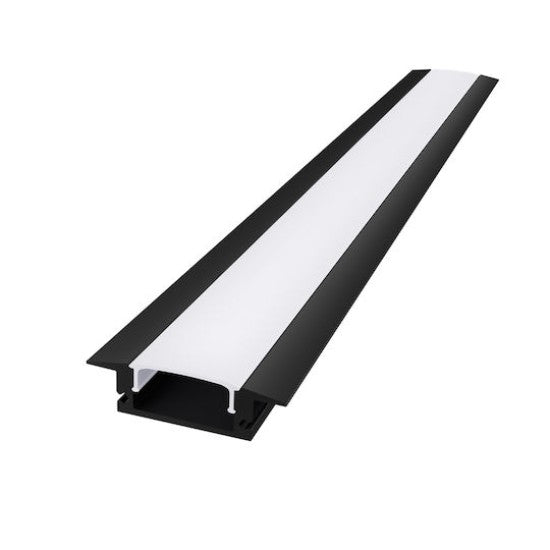 NORM ΠΡΟΦΙΛ ΑΛΟΥΜΙΝΙΟΥ ΜΑΥΡΟ ΜΕ ΟΠΑΛ ΚΑΛΥΜΑ 2m/pc-(Τιμή Μέτρου)