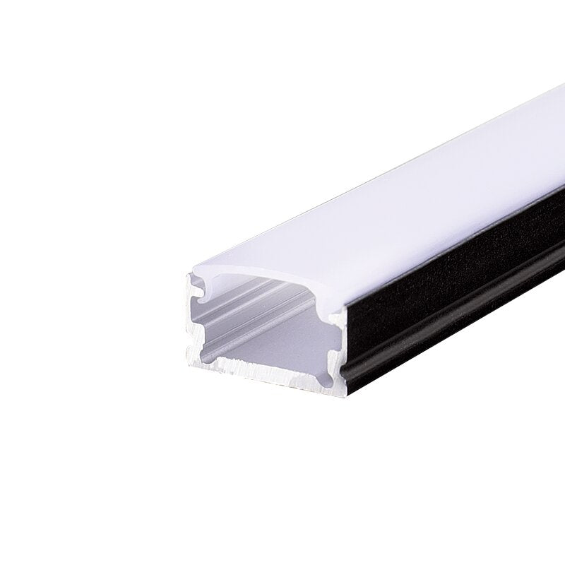 BLACK MICRO ALUMINUM PROFILE WITH OPAL PC DIFFUSER 2m/pc(Τιμή μέτρου)