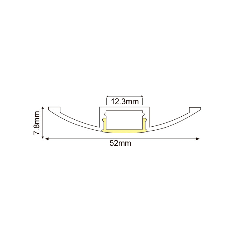 2WING ALUMINUM PROFILE WITH OPAL PC DIFFUSER 2m/pc-(Τιμή Μέτρου) - ledmania.gr