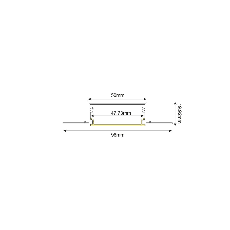 TEXA ALUMINUM PROFILE WITH OPAL PC DIFFUSER 2m/pc-(Τιμή Μέτρου) - ledmania.gr