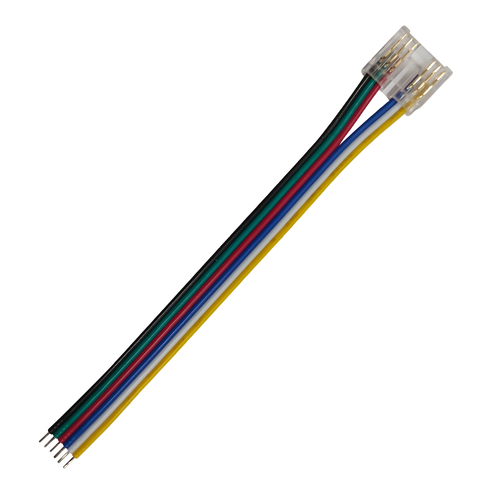 CONNECTOR FOR COB RGB CCT STRIP 12mm PCB WIDTH-10CM 6 WIRES ON THE END - ledmania.gr