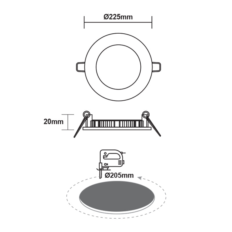ΝΙΚΕΛ ΜΑΤ ΣΤΡΟΓΓΥΛΟ LED ΠΑΝΕΛ ΧΩΝΕΥΤΟ 18W 4000K 1800Lm Φ220mm 230V AC Ra80 - ledmania.gr