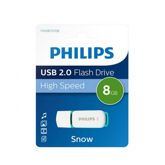 Philips USB 2.0 8GB Snow Edition Green - ledmania.gr
