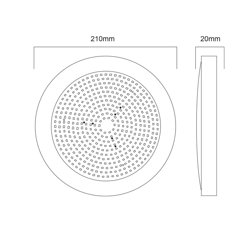 ^ LED ΠΛΑΣΤΙΚΟ Φ/Σ ΠΙΣΙΝΑΣ 20W 3000K 2100LM 110° IP68 12V DC Φ210Χ20mm - ledmania.gr