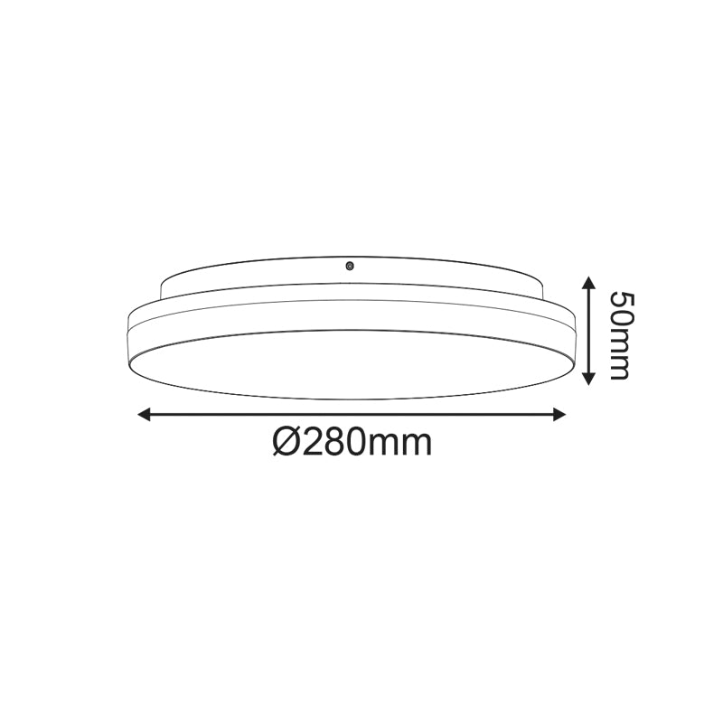 ΛΕΥΚΟ ΣΤΡΟΓΓΥΛΟ Φ/Σ LED 24W 2400Lm CCT(3000/4000/6500K) Φ280mm 120° 230V IP54 Ra80 - ledmania.gr