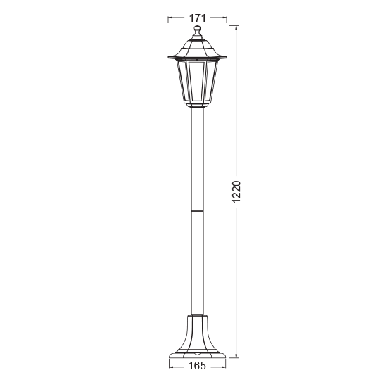 6S PLASTIC FLOOR GARDEN BLACK LUMINAIRE 100CM E27 IP44 - ledmania.gr