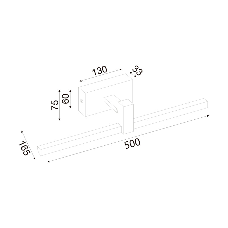 ^ΕΠΙΤΟΙΧΟ Φ/Σ LED 8W 3000K 520LM MIRAR ΜΑΥΡΟ ΜΕΤ/ΚΟ IP20 50X16,5X7,5CM - ledmania.gr