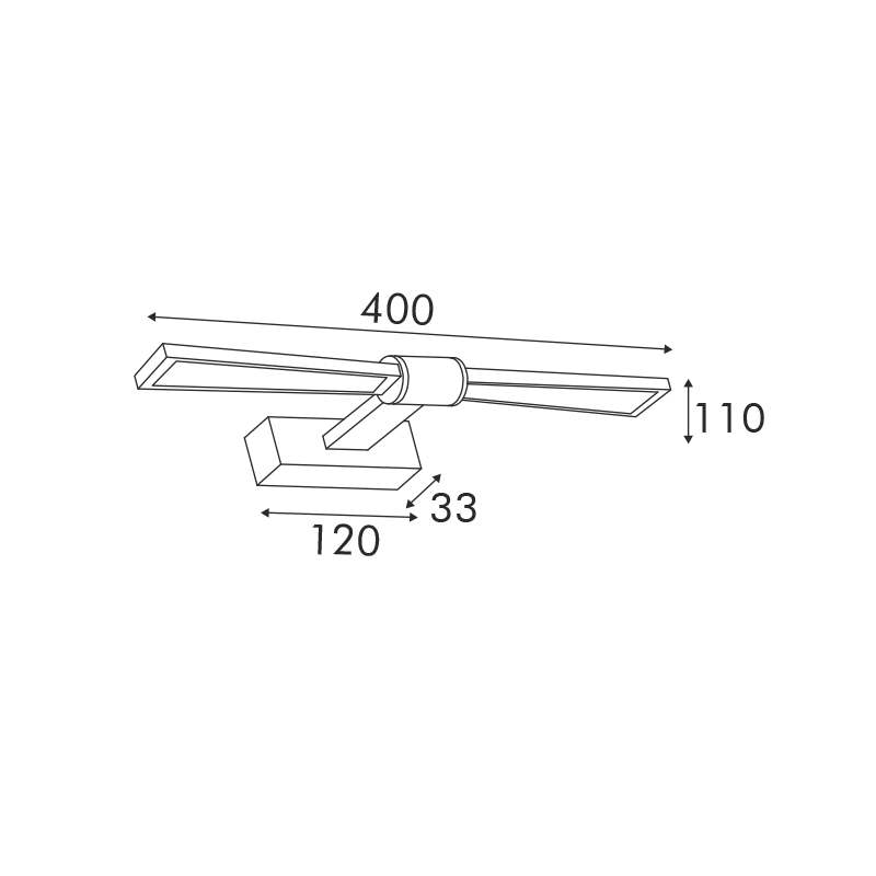 ΕΠΙΤΟΙΧΟ Φ/Σ LED 8W 520LM 3000K ΜΑΥΡΟ ΑΛΟΥΜΙΝΙΟ 410Χ140Χ55ΜΜ PAPIGION - ledmania.gr