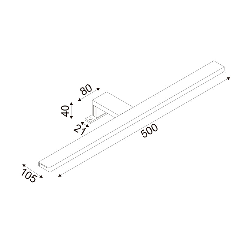 ^Φ/Σ ΕΠΙΠΛΟΥ LED 8W 3000K 520LM VOIR ΧΡΩΜΙΟ ΜΕΤ/ΚΟ IP44 50X4X10,5CM - ledmania.gr