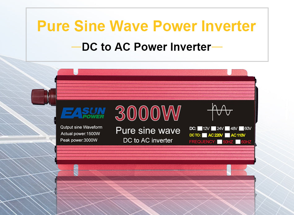 Pure Sine Wave Inverter 3000W Voltage DC 12V To AC 220V Transformer Power Converter Solar Inverter - ledmania.gr