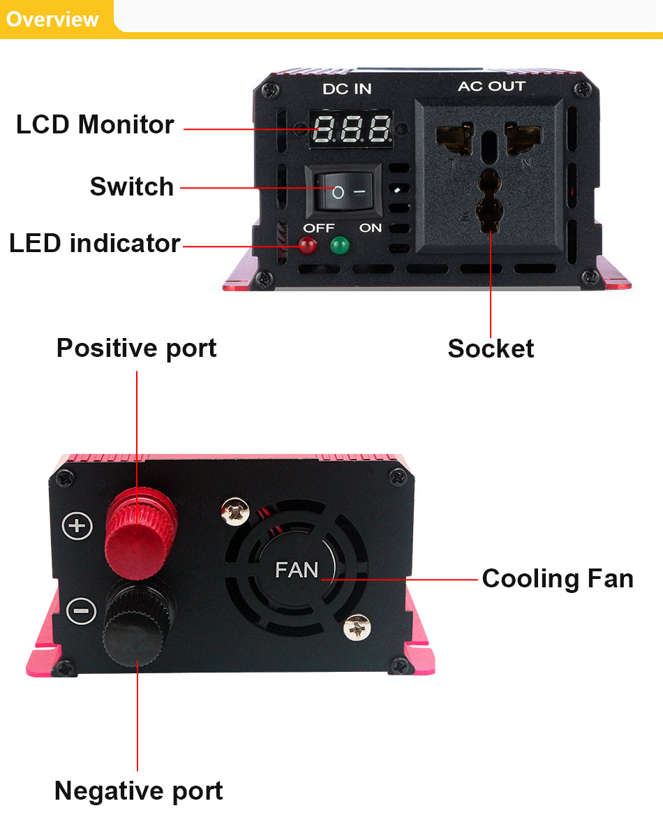 Pure Sine Wave Inverter 3000W Voltage DC 12V To AC 220V Transformer Power Converter Solar Inverter - ledmania.gr