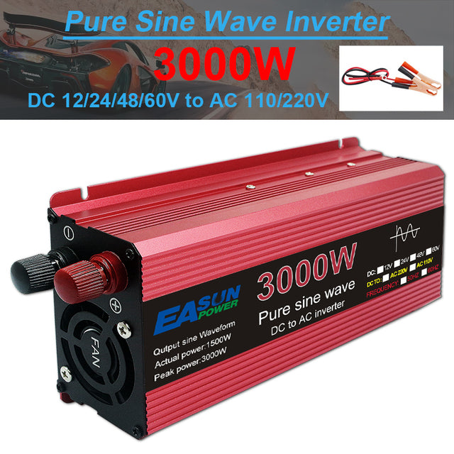 Pure Sine Wave Inverter 3000W Voltage DC 12V To AC 220V Transformer Power Converter Solar Inverter - ledmania.gr