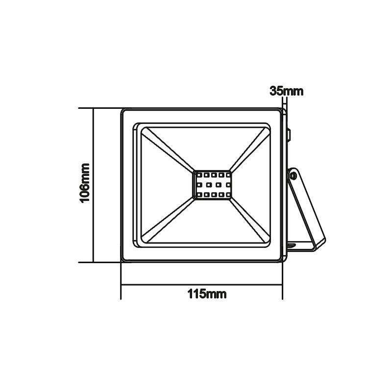 BLACK LED SMD FLOOD LUMINAIRE IP66 10W 3000K 800Lm 12-24V DC RA80 - ledmania.gr