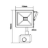 WHITE SENSOR LED SMD FLOOD LUMINAIRE IP66 20W 3000K 1600Lm 230V RA80 - ledmania.gr