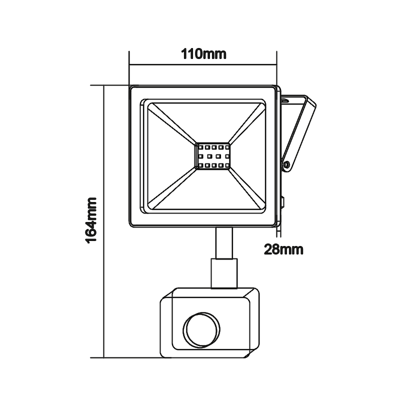 WHITE SENSOR LED SMD FLOOD LUMINAIRE IP66 20W 4000K 1700Lm 230V RA80 - ledmania.gr