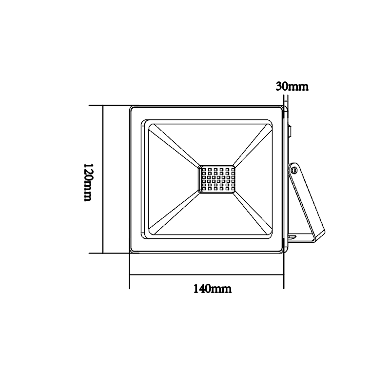 BLACK LED SMD FLOOD LUMINAIRE IP66 30W 6000K 2650Lm 230V RA80 - ledmania.gr