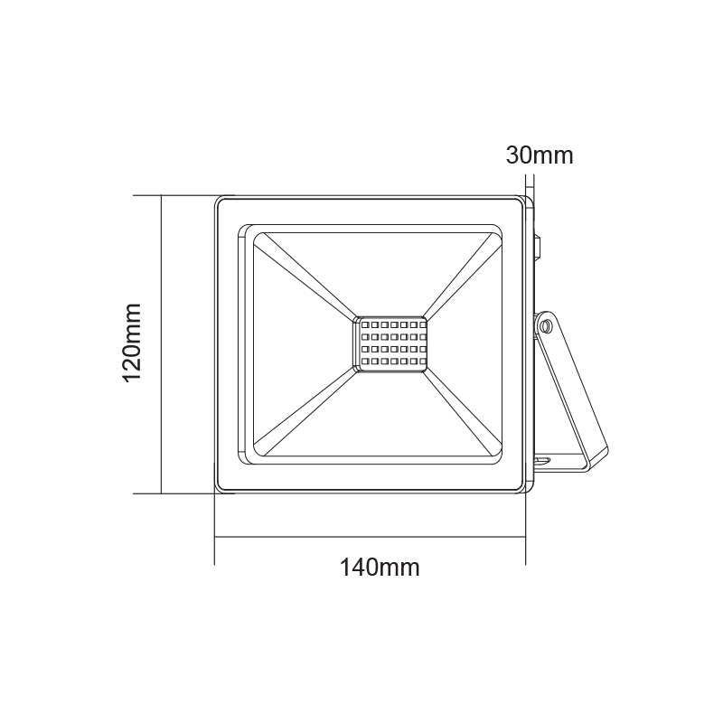 BLACK LED SMD FLOOD LUMINAIRE IP66 30W GREEN 230V - ledmania.gr