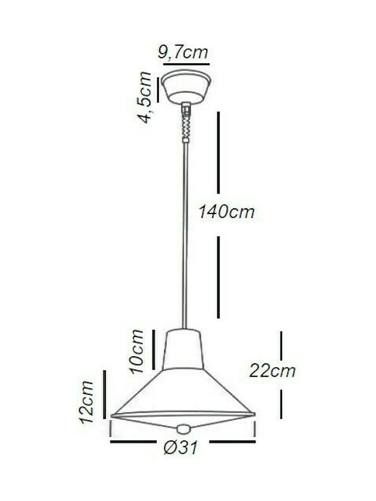ΚΑΜΠΑΝΑ Φ310 Ε27 MAX 36W IP45 ΚΟΚΚΙΝΗ - ledmania.gr