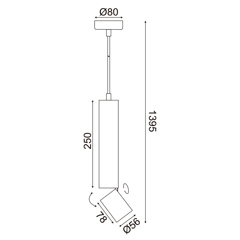 ^ΚΡΕΜΑΣΤΟ Φ/Σ 1XGU10 BABEL ΜΑΥΡΟ ΜΕΤ/ΚΟ IP20 D5,6XD8XH140CM - ledmania.gr