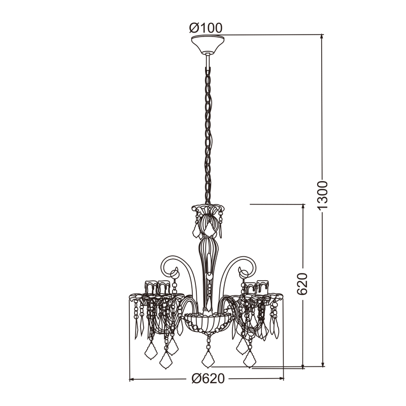 ΚΡΕΜΑΣΤΟ Φ/Σ 4ΧΕ14 ΔΙΑΦΑΝΟ ΑΚΡΥΛΙΚΟ Φ62XH130CM GIZA - ledmania.gr